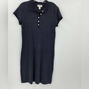 Talbots navy polka dot dress small